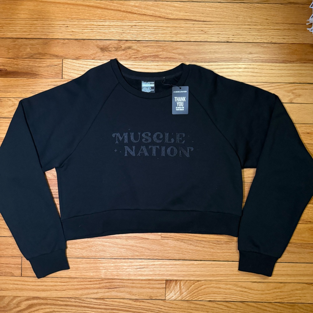 Muscle Nation Women's Black Crew Neck Sweater
